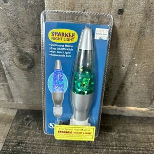 Sparkle Irridescent Glitter Motion Mini Lava Lamp Night Light Space Age Lamp 7"